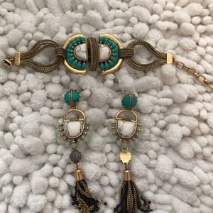 Earrings and bracelet